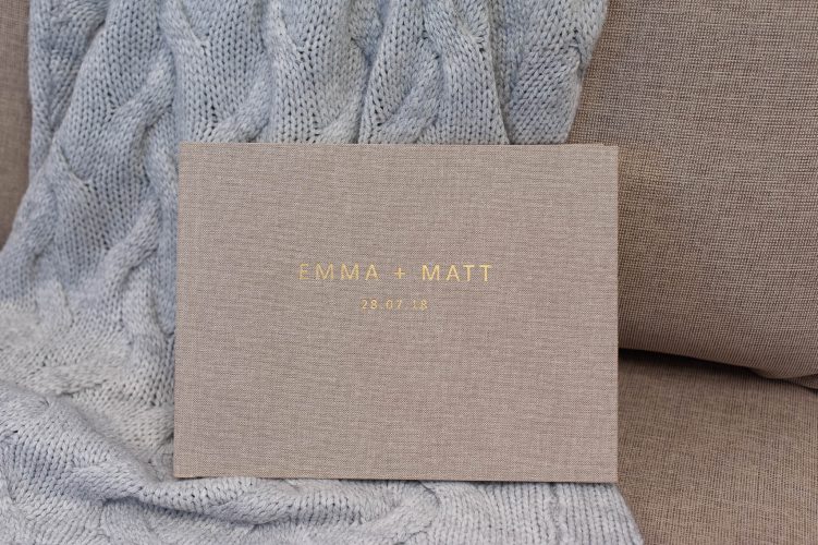 Wedding Coffee Table Book - Linen Wedding Photo Book