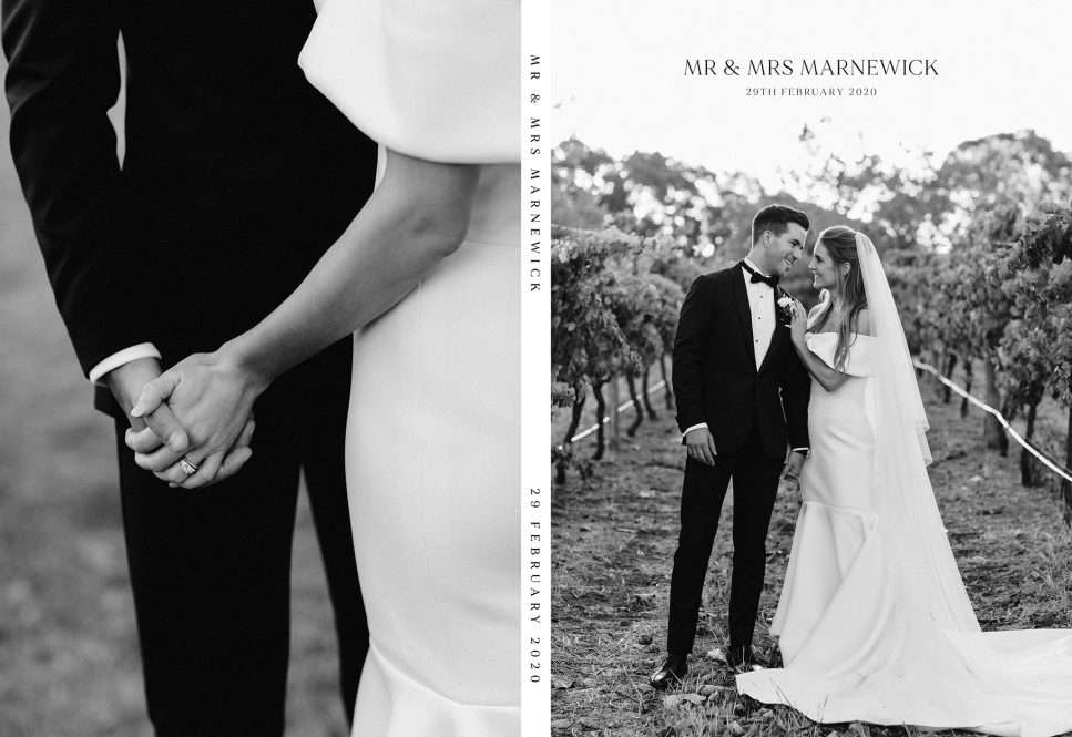 Wedding Magazine Cover in a modern design featuring stunning black and white images
